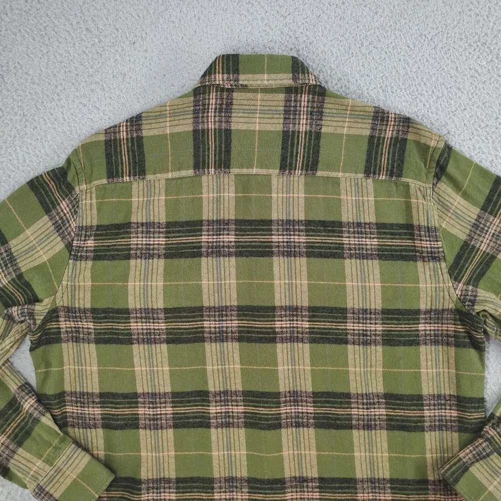 Oddstory Brewing Co Flannel Shirt Men Large Green Plaid Button Up Chattanooga